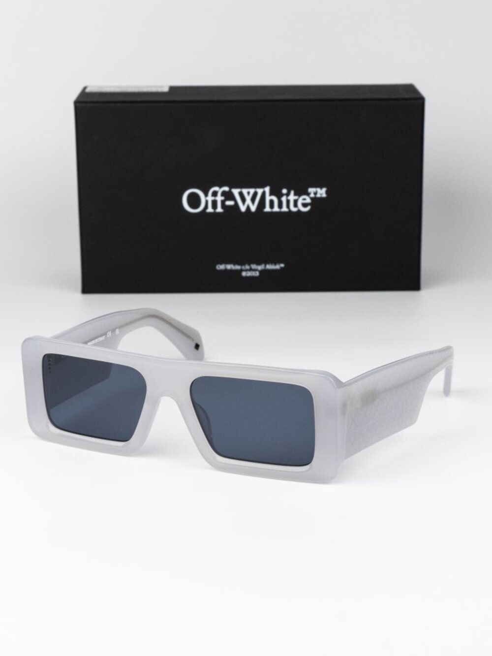 Off-White TROY Men Sunglasses Grey Blue Rectangle OERI140 0945 NEW AUTHENTIC